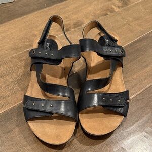 Josef Seibel Black Leather Sandals